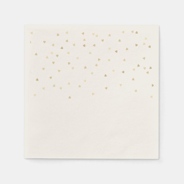 Raining Gold Hearts Paper Napkins Set of 50+ (Front)