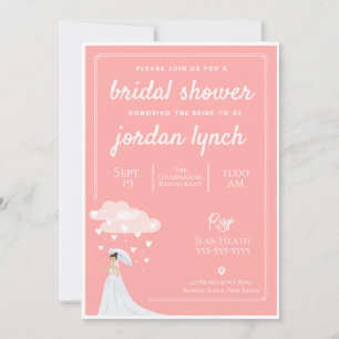 Raining Hearts Bridal Shower Invitation