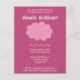 Raining Hearts Bridal Shower Invitations