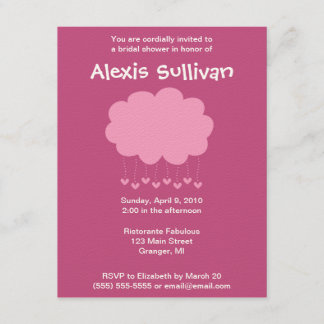 Raining Hearts Bridal Shower Invitations