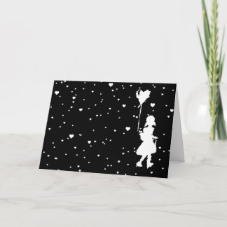 raining hearts holiday card