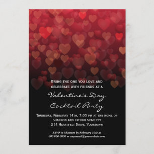 Raining Hearts Valentines Day Party Invitation
