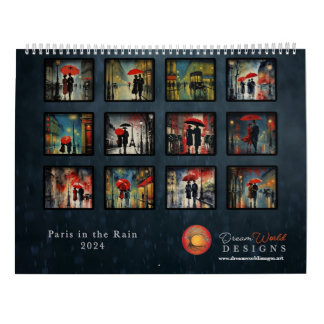 Raining in Paris 2024 -  Calendar