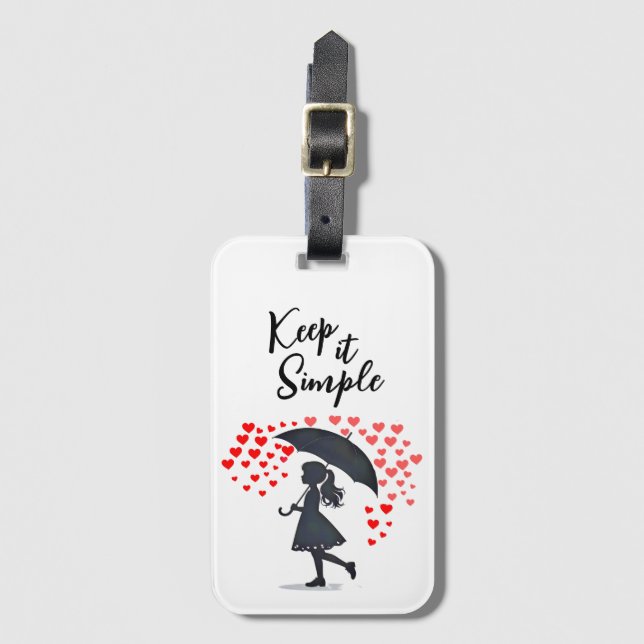 Raining love artsy luggage tag (Front Vertical)