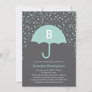 Raining Love Bridal Shower Invitation (Blue)