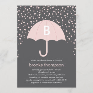 Raining Love Bridal Shower Invitation (Pink)