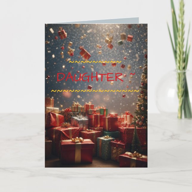 RAINING LOVE DAUGHTER CHRISTMAS CARD (Front)