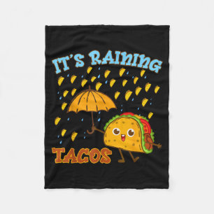 Raining Tacos Tuesday Kids Mexican Food Funny Fleece Blanket
