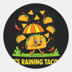 Raining tacos umbrella salsa nachos cinco de mayo classic round sticker