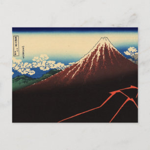 Rainstorm Beneath the Summit (by Hokusai) Postcard