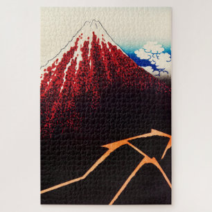 Rainstorm Beneath the Summit by Katsushika Hokusai Jigsaw Puzzle