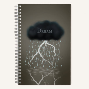 Rainstorm in Sepia Dreamscape Surreal Personalised Notebook