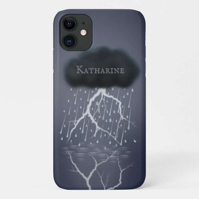Rainstorm in Surreal Dream World Personalised Case-Mate iPhone Case (Back)