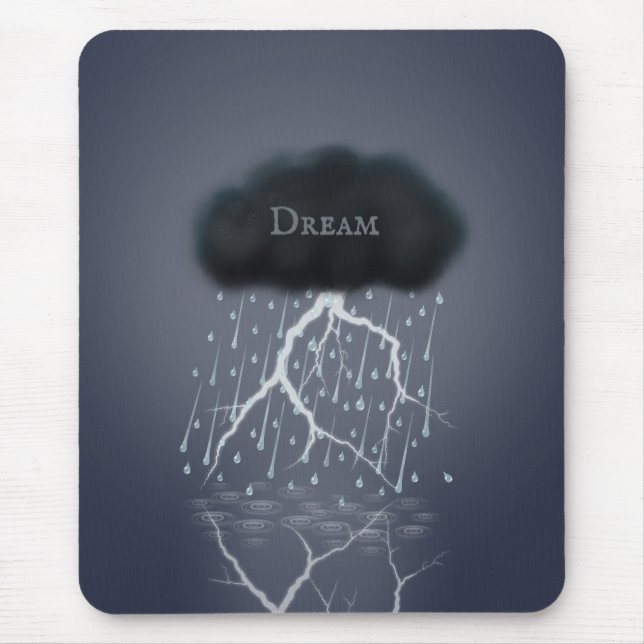 Rainstorm in Surreal Dream World Personalised Mouse Mat (Front)
