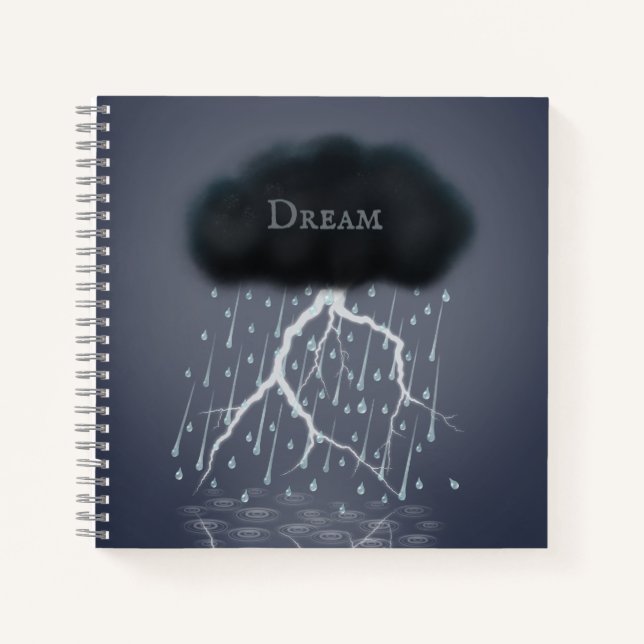Rainstorm in Surreal Dream World Personalised Notebook (Front)