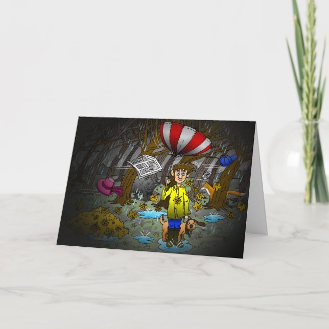 Rainy and windy day card (Front)