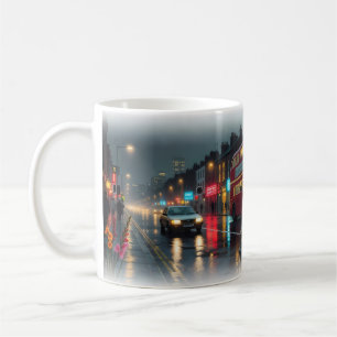 Rainy City Night Almost Kiss Gladioli Mug