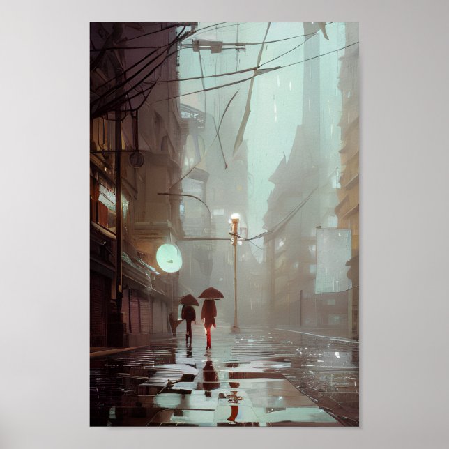 rainy city poster (Front)