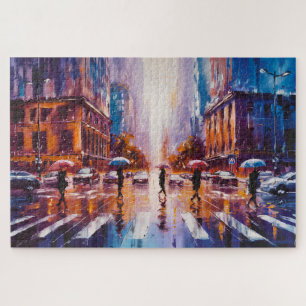 Rainy City Puzzle, 16" x 20", 520 pieces Jigsaw Puzzle