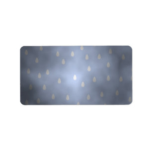 Rainy cloudy stormy sky. Grey and Blue. Label