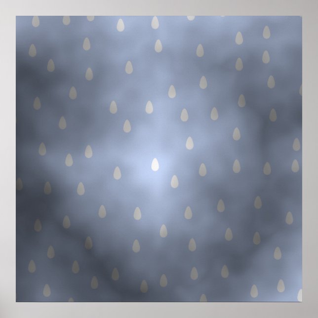 Rainy cloudy stormy sky. Grey and Blue. Poster (Front)