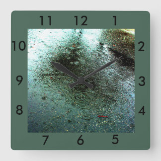 Rainy Day Abstract Square Wall Clock