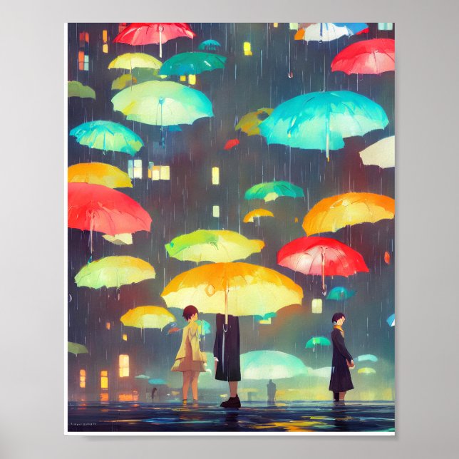 rainy day and umbrella  Poster (Front)