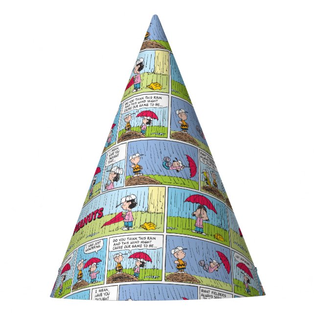 Rainy Day At The Baseball Game Party Hat (Front)