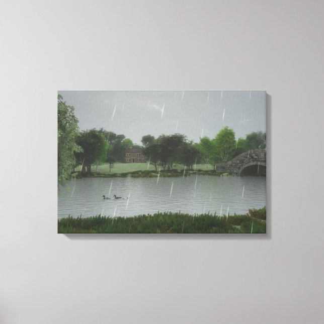 Rainy Day at the Lake Wrapped Canvas (Front)