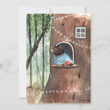 Rainy Day Bear Daydream Tea Time Illustration  