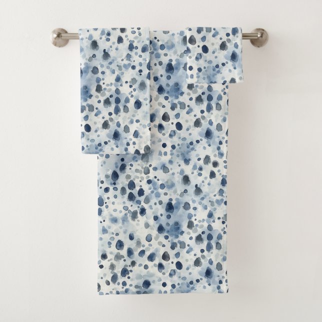Rainy Day Blue Bath Towel Set (Insitu)