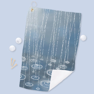 Rainy Day Blue Golf Towel