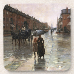 Rainy Day, Boston by Frederick Childe Hassam Coaster