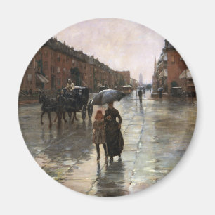 Rainy Day, Boston by Frederick Childe Hassam Magnet