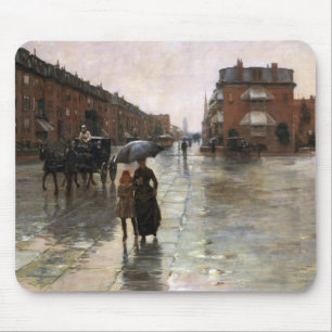Rainy Day, Boston by Frederick Childe Hassam Mouse Mat