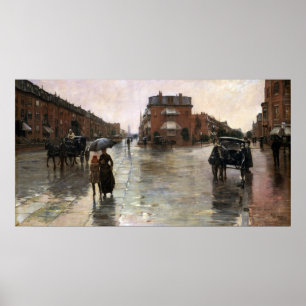 Rainy Day, Boston by Frederick Childe Hassam Poster