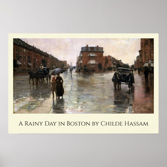 Rainy Day, Boston by Frederick Childe Hassam Poster (Front)