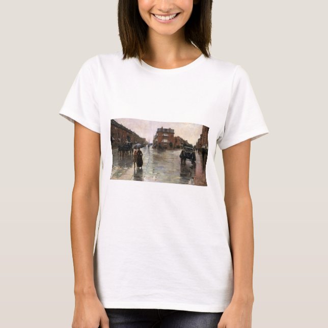 Rainy Day, Boston by Frederick Childe Hassam T-Shirt (Front)