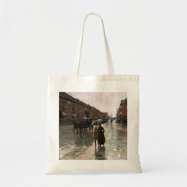 Rainy Day, Boston by Frederick Childe Hassam Tote Bag (Front)