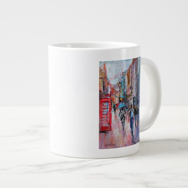 Rainy Day Carnaby Street Large Coffee Mug (Front Right)