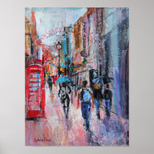 Rainy Day Carnaby Street Poster
