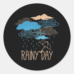 Rainy Day Classic Round Sticker