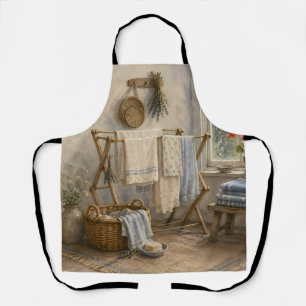 Rainy Day Cottage Laundry Room Apron