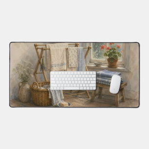 Rainy Day Cottage Laundry Room Desk Mat