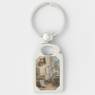 Rainy Day Cottage Laundry Room Key Ring