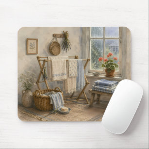 Rainy Day Cottage Laundry Room Mouse Mat
