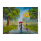 RAINY DAY COUPLE UMBRELLA PAINTING