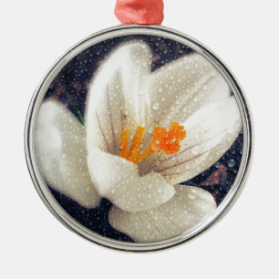 Rainy Day Crocus Flower Metal Tree Decoration