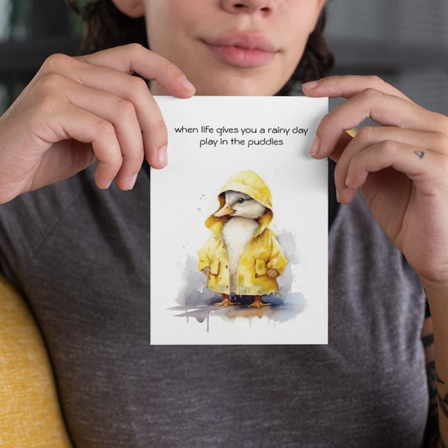 Rainy Day, duckling yellow raincoat customisable Invitation (Creator Uploaded)