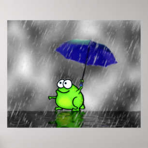 Rainy Day Frog Print